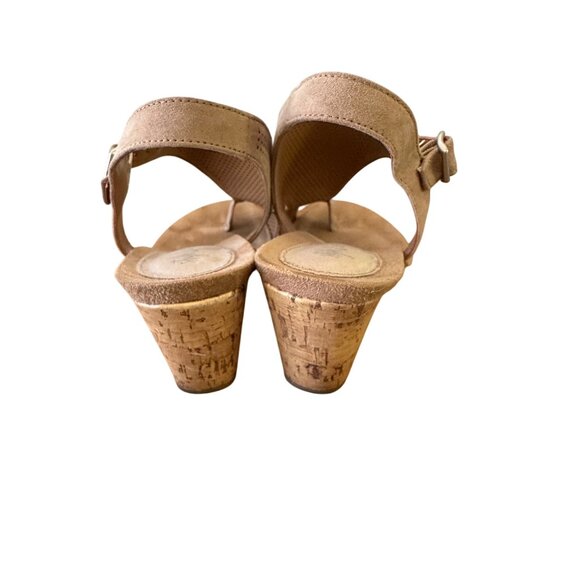 Style & Co Size 7 Maddyson Woman’s Cork Wedge Sling Back Sandal Lt Taupe - Picture 8 of 14